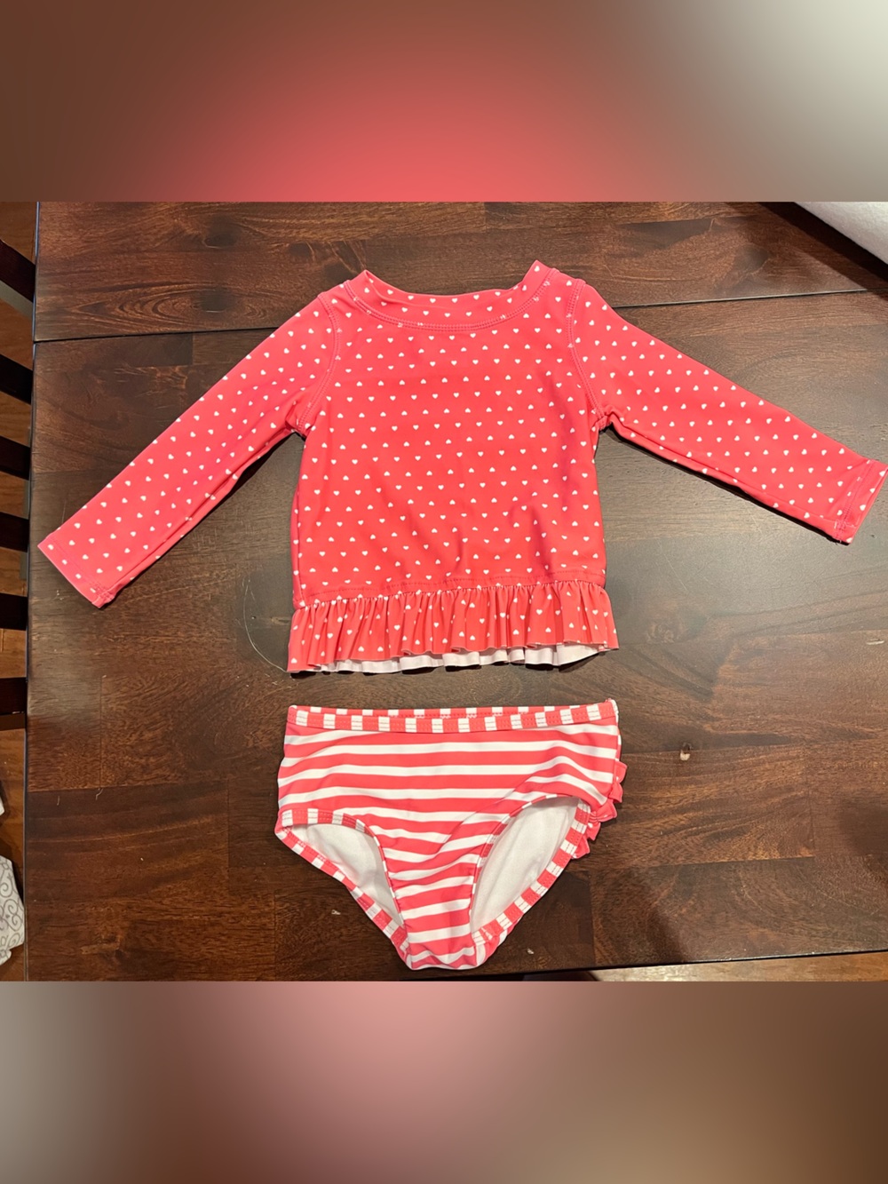 Ruffle Butts Pink Rash Guard Bathing Suit